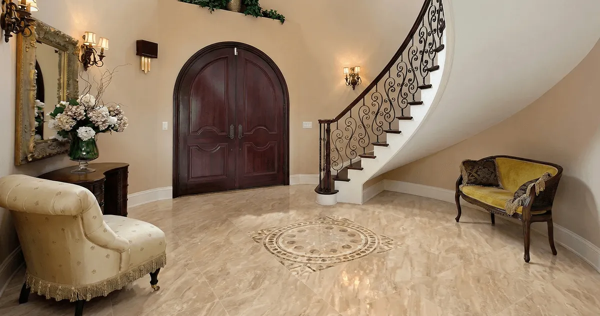Entrance hall with professionally installed ceramic tile flooring in Fort Worth TX