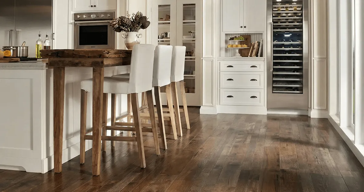 Professionally installed and refinished hardwood flooring in a residential home, showcasing smooth finish and natural wood tones in Fort Worth, TX